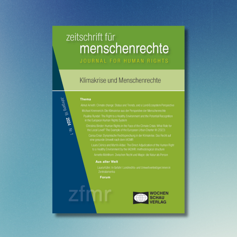 „Klimakrise und Menschenrechte“ zfmr 1/24