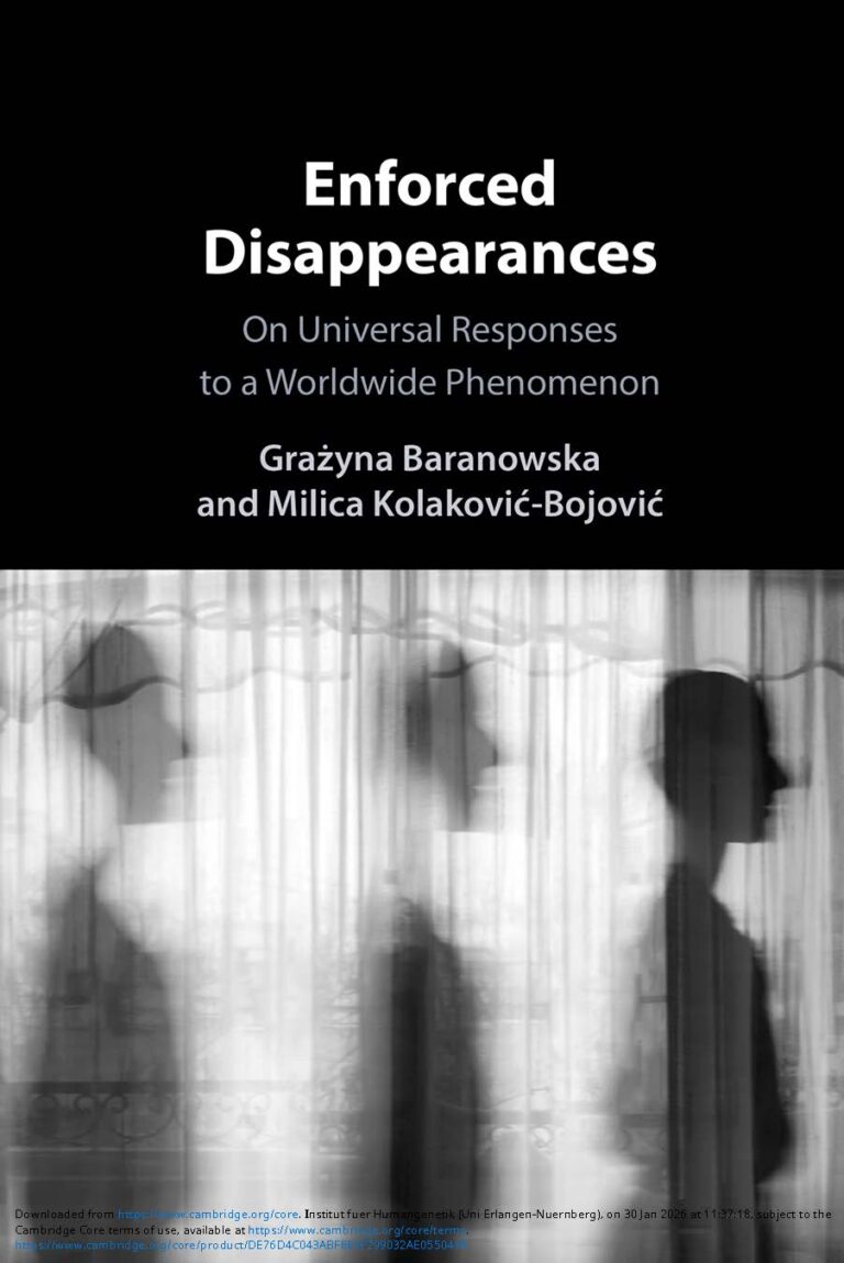 Buchpräsentation: Enforced Disappearances: On Universal Responses to a Worldwide Phenomenon